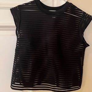 & other stories black mesh cropped shirt